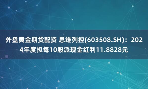 外盘黄金期货配资 思维列控(603508.SH)：2024年度拟每10股派现金红利11.8828元