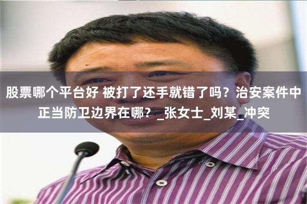 股票哪个平台好 被打了还手就错了吗？治安案件中正当防卫边界在哪？_张女士_刘某_冲突