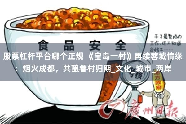 股票杠杆平台哪个正规 《宝岛一村》再续蓉城情缘：烟火成都，共酿眷村归期_文化_城市_两岸