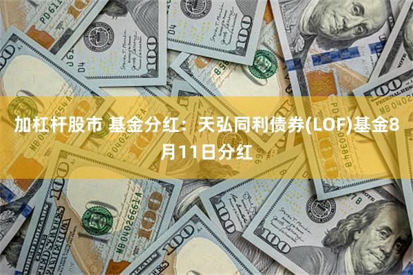 加杠杆股市 基金分红：天弘同利债券(LOF)基金8月11日分红