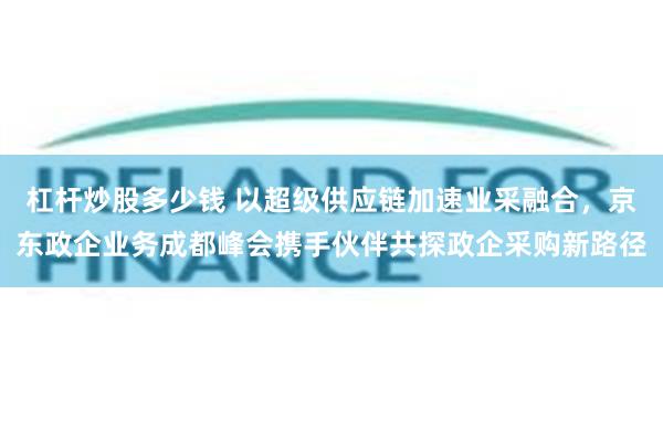 杠杆炒股多少钱 以超级供应链加速业采融合，京东政企业务成都峰会携手伙伴共探政企采购新路径