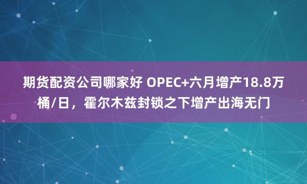期货配资公司哪家好 OPEC+六月增产18.8万桶/日，霍尔木兹封锁之下增产出海无门